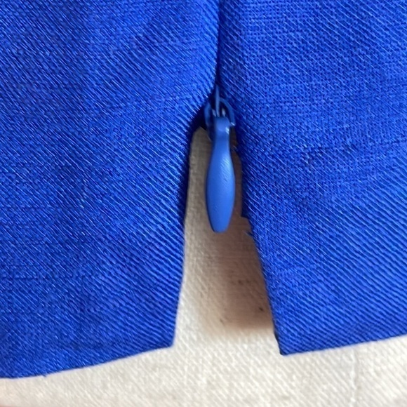 Coldwater Creek Blue Linen Blouse Turquoise Beads Sz. 10 - Picture 5 of 14